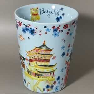 World Market Beijing Illustrated Travel Mug Panda Great Wall Ceramic Cup